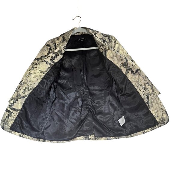 Bebe Women's Gold & Black Metallic Snakeskin Print Blazer Jacket Size 2 - Picture 5 of 6